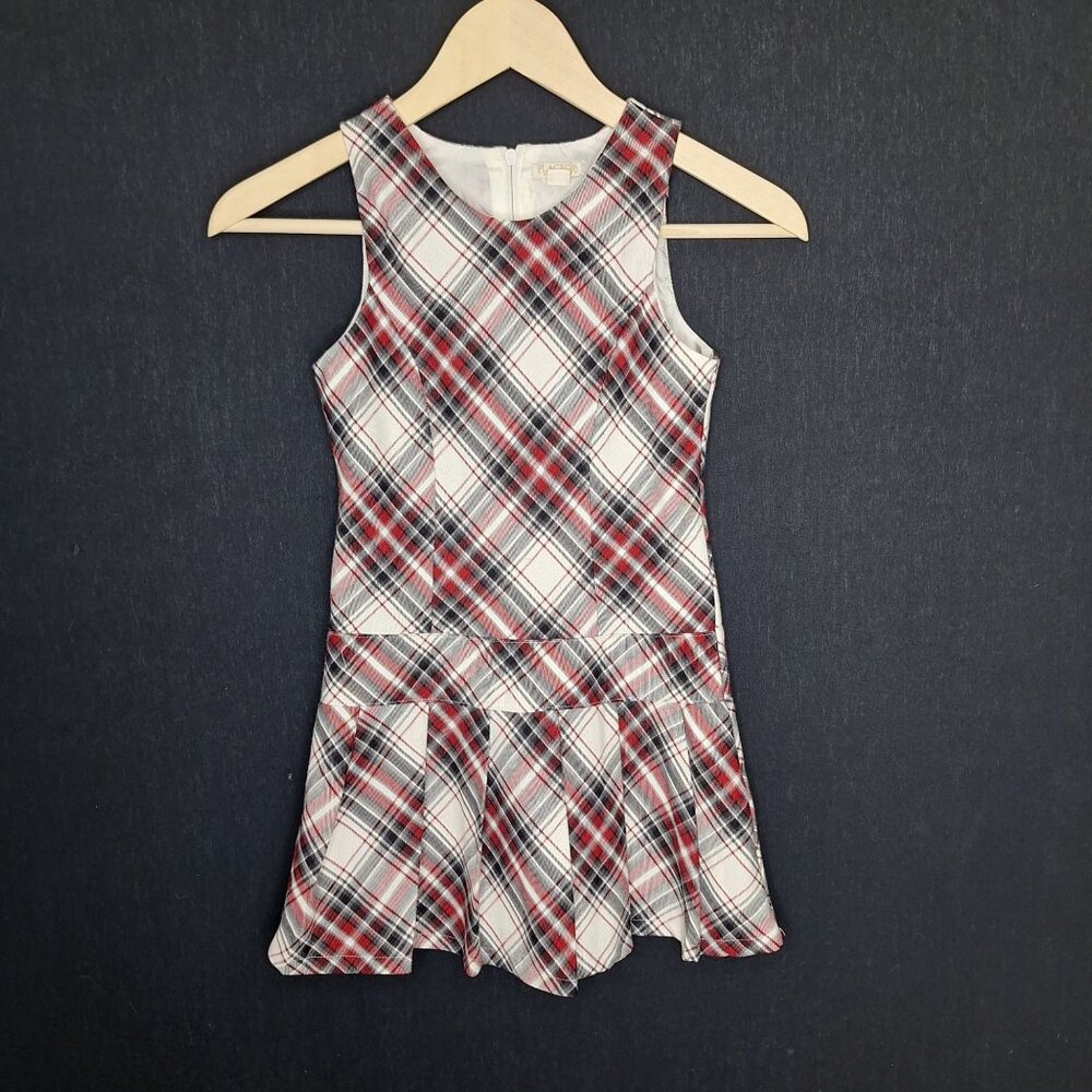 💙 Children's Place Girls Plaid Lined Preppy Dress Size 6/7 Academia Formal Old